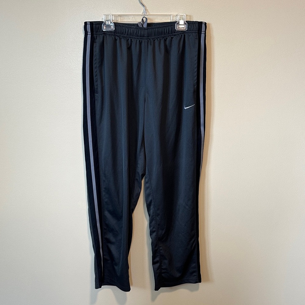 Nike Dark Gray Track Pants with Light Gray Side Stripes Size XL